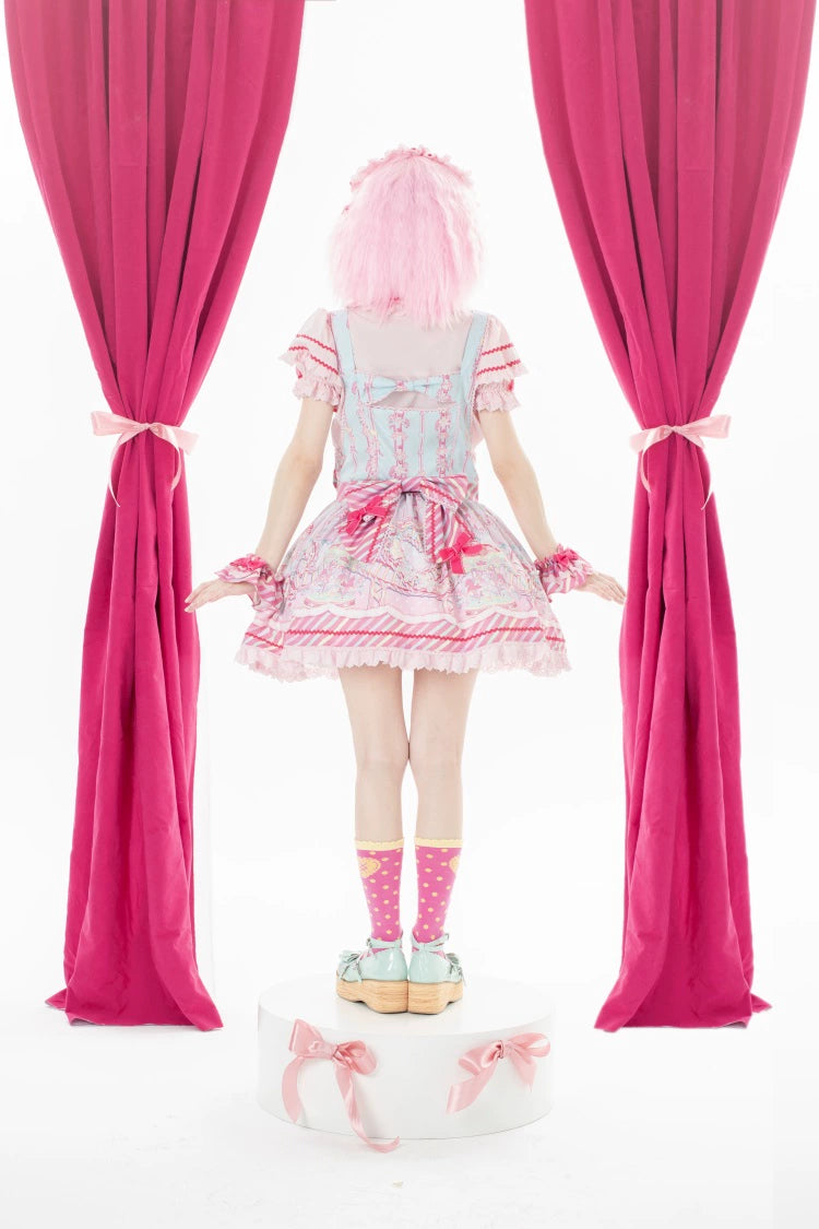 Letters from Unknown Star - Candy Park - Sweet Lolita Print Jumper Dress 29486:346392