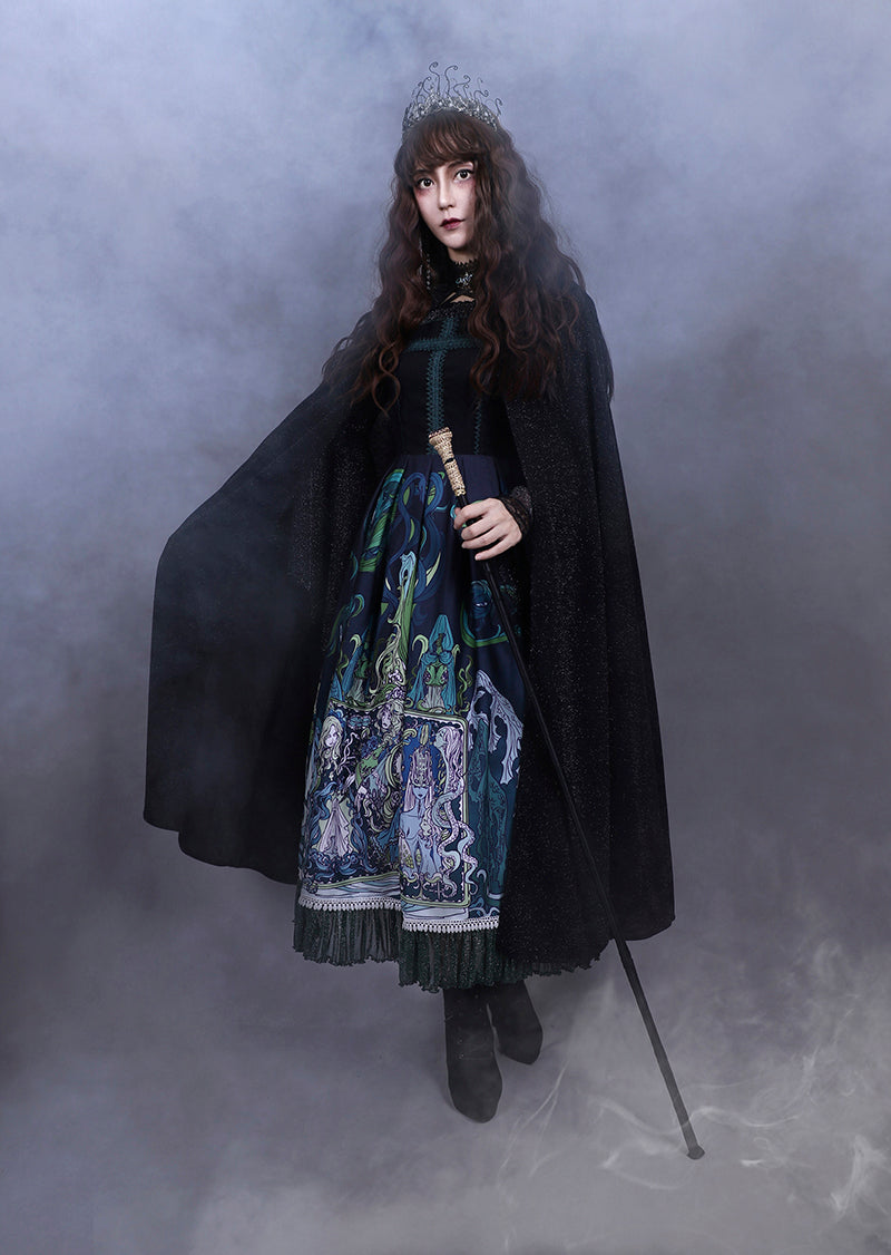 MILU ORIG~Gothic Lolita Long Cloak with Hat Multicolors   