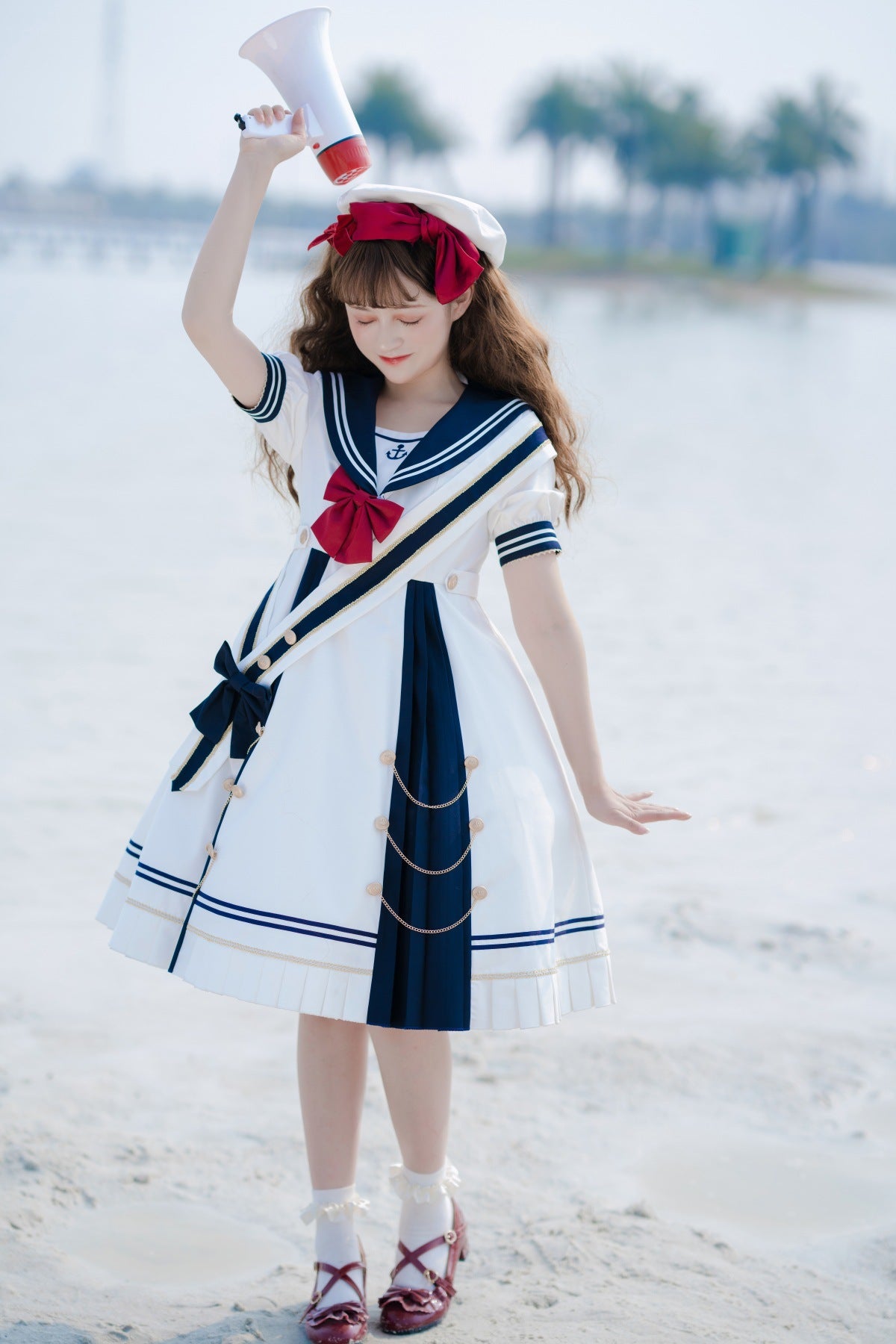 Cornfield Lolita~Sea Breeze~Sweet Lolita Navy Style Dress Op   