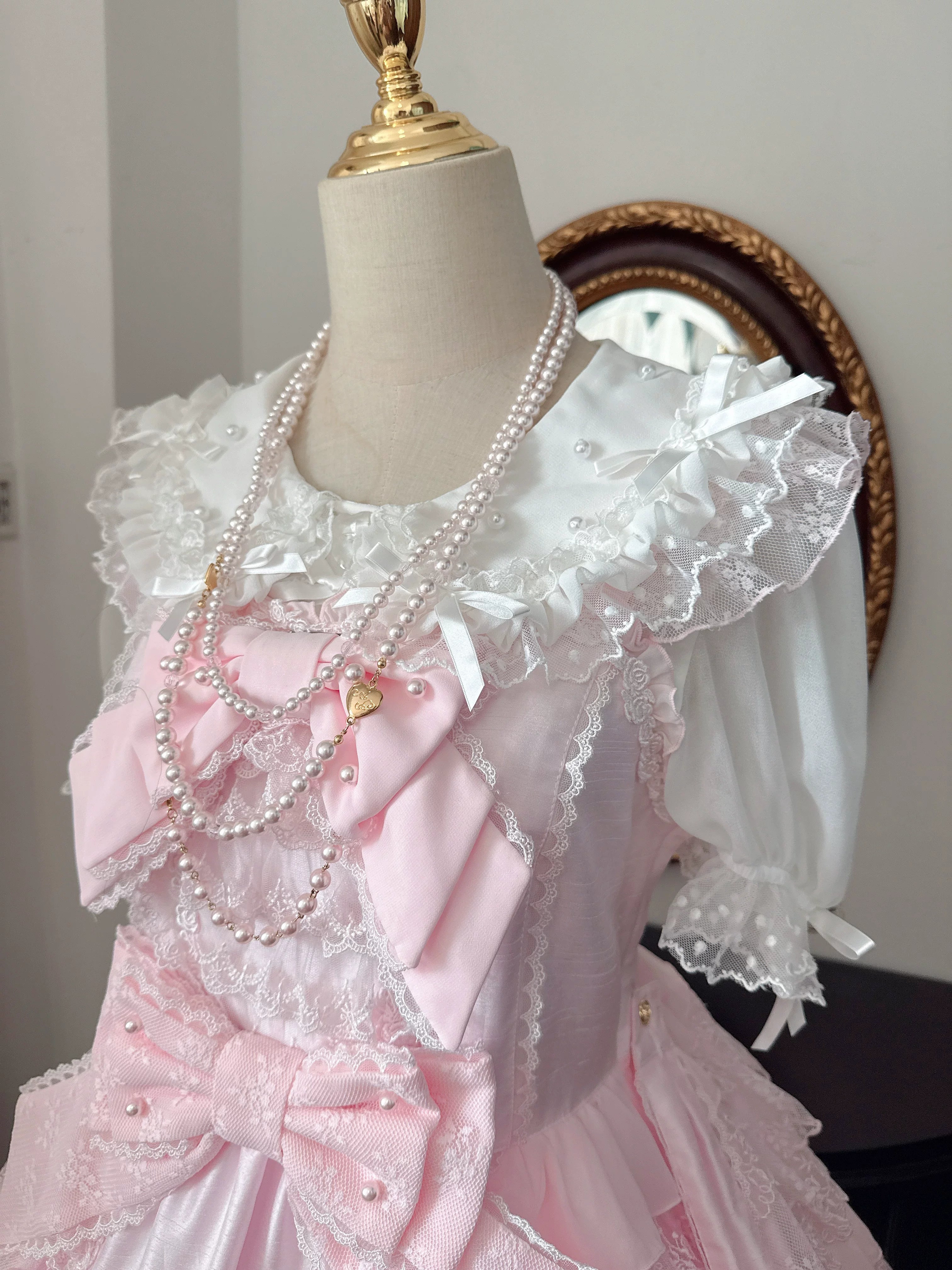 Sea Coconut - Cotton Old School Lolita Peter Pan Collar Blouse with Lace