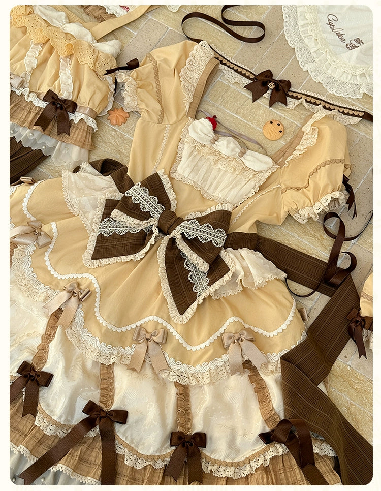 Mademoiselle Pearl~Cup Cake~Sweet Lolita OP Dress Kawaii Lolita JSK SK   