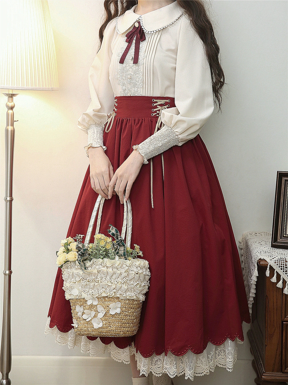 EESSILY - Countess's Autumn Travel - Vintage Lolita Shirt and Skirt 44247:800631