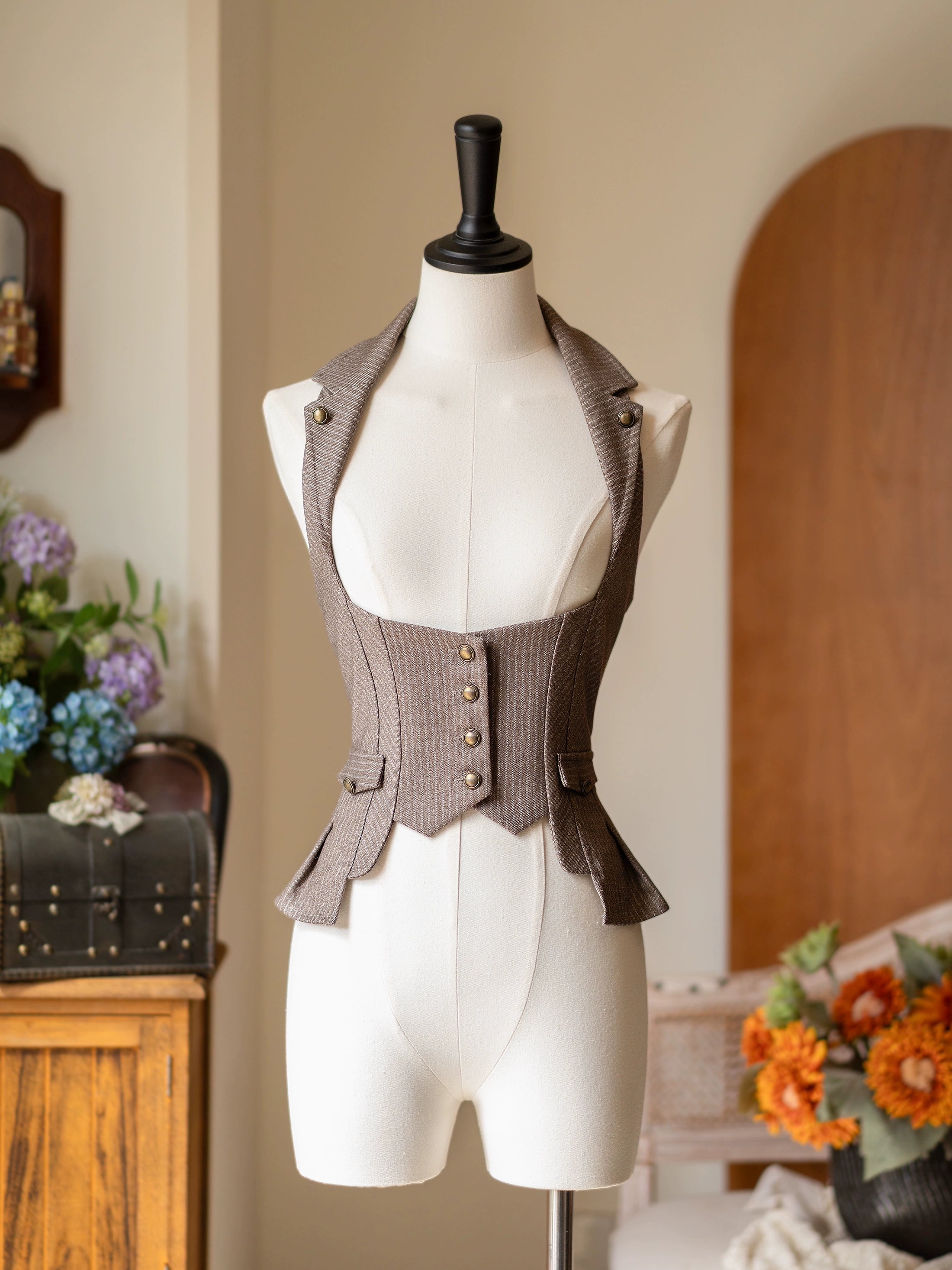 Forest Wardrobe - Forest Contract - Classic Lolita Striped Vest, Elastic Waist (2XL L M S XL) 43921:790093