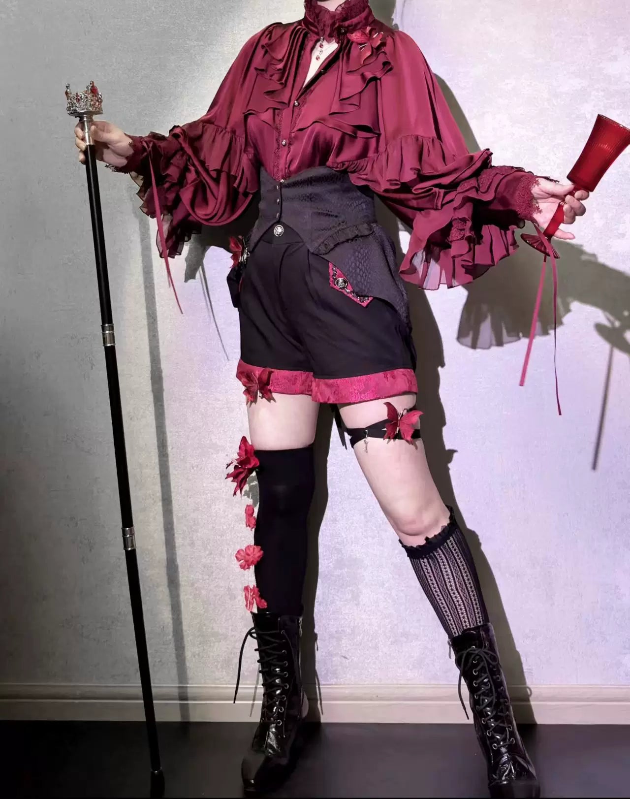 Blue Moon Bone Erosion - Gothic Lolita Waist Cincher, Bat Wing Hem 44453:809567