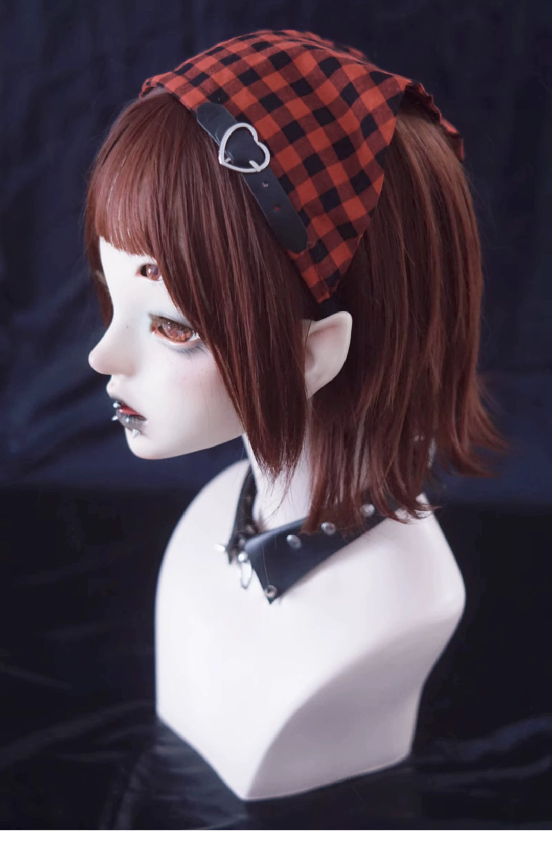 (Buy for me)Strange Sugar~Gothic Lolita Black-red Plaid Hairband   