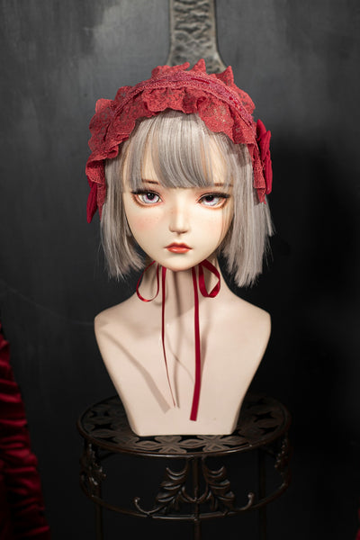 OCELOT~Contract Cross~Gothic Lolita Lace KC red (hair bands only)  