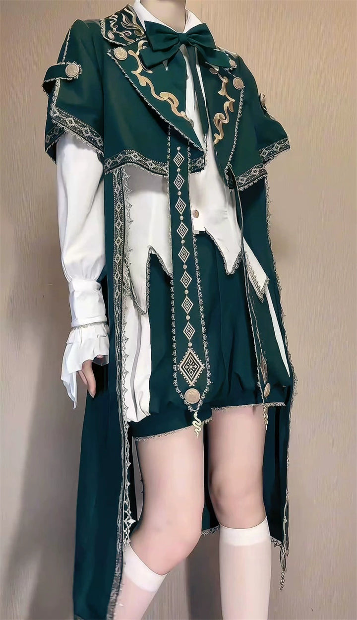 Letters from Unknown Star~Divine Envoy~Ouji Lolita Shorts Suit Military Lolita Coat and Shirt 41838:715616