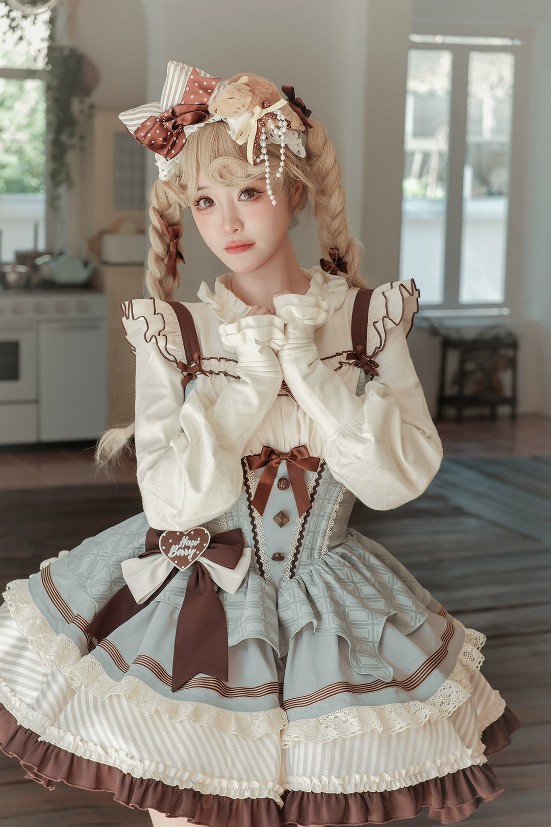 Hawthorn Berries~Thin Choco~Sweet Lolita Petite JSK Dress Puffy Mini SKirt KC