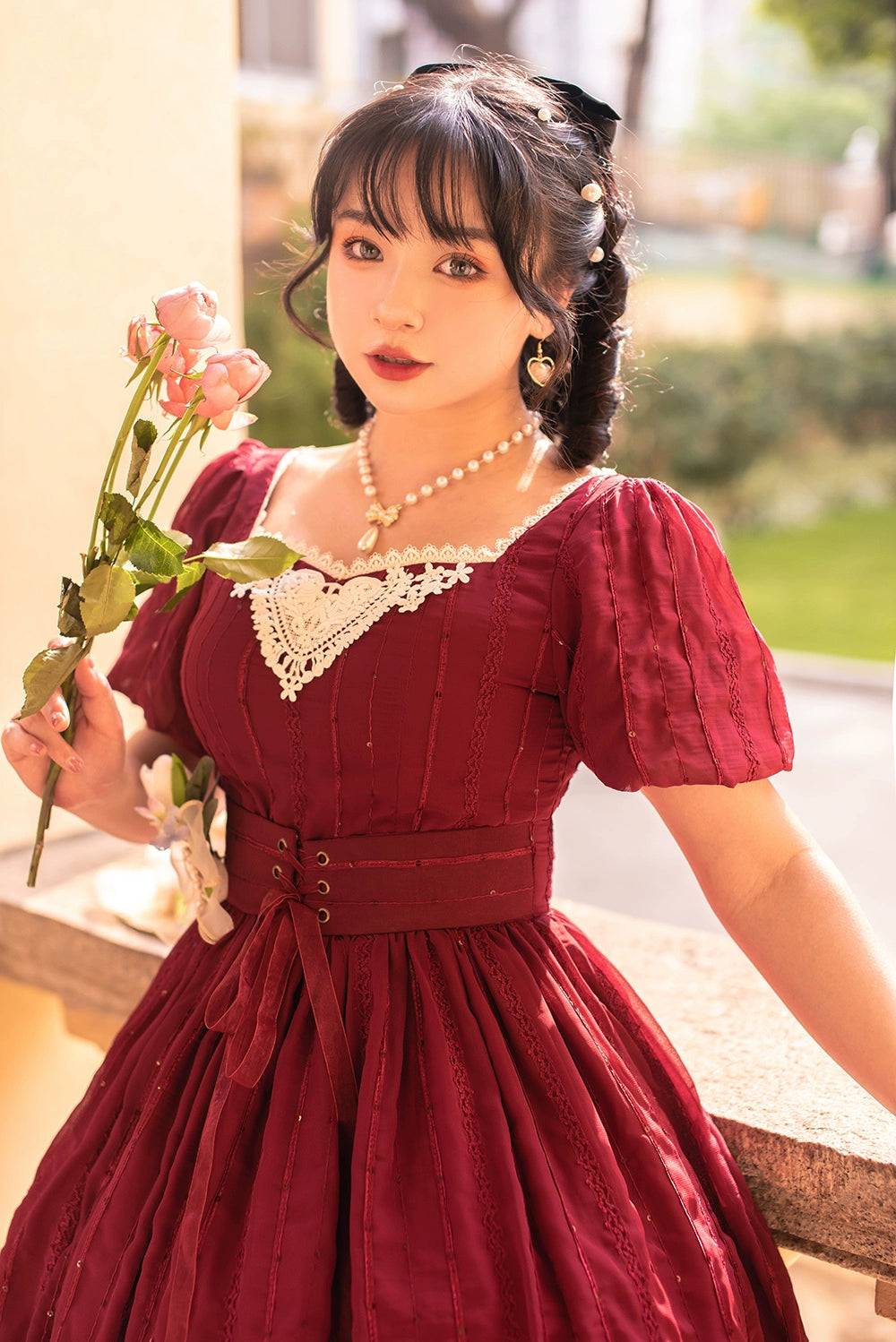 Miss Point~Tulip~Classic Lolita OP Dress Short Sleeve Dress Multicolors 19622:405490