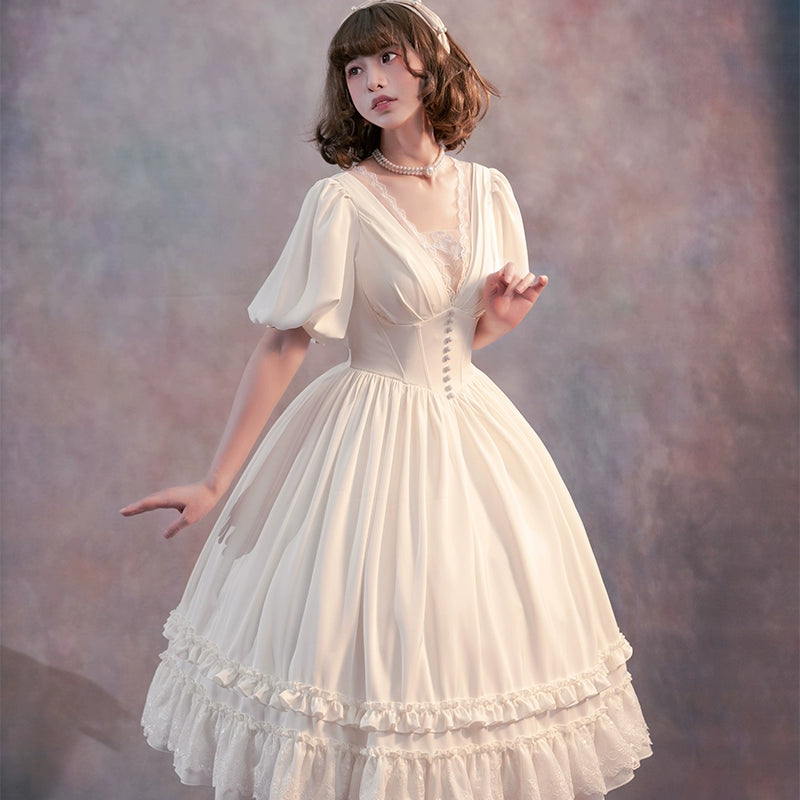 Fantastic Wind~Iris Covenant~Vintage Lolita Dress Elegant OP Dress   