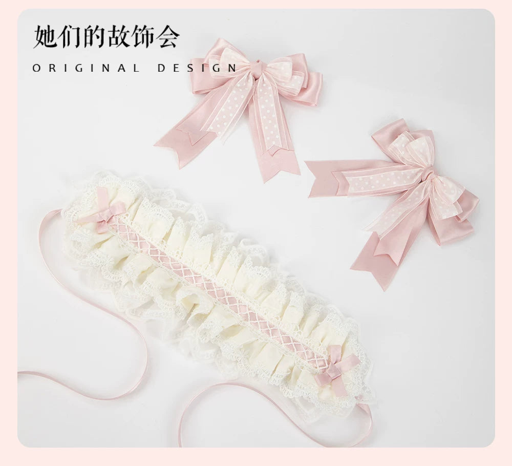 Sweet Lolita Headdress Set, Detachable Bunny Ears 44457:809119