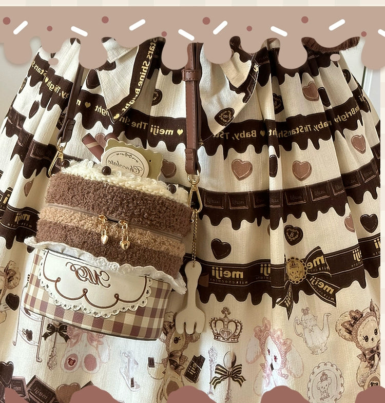 Flower and Pearl Box~Chocolate Cake~Kawaii Lolita Chocolate Cake Bag   