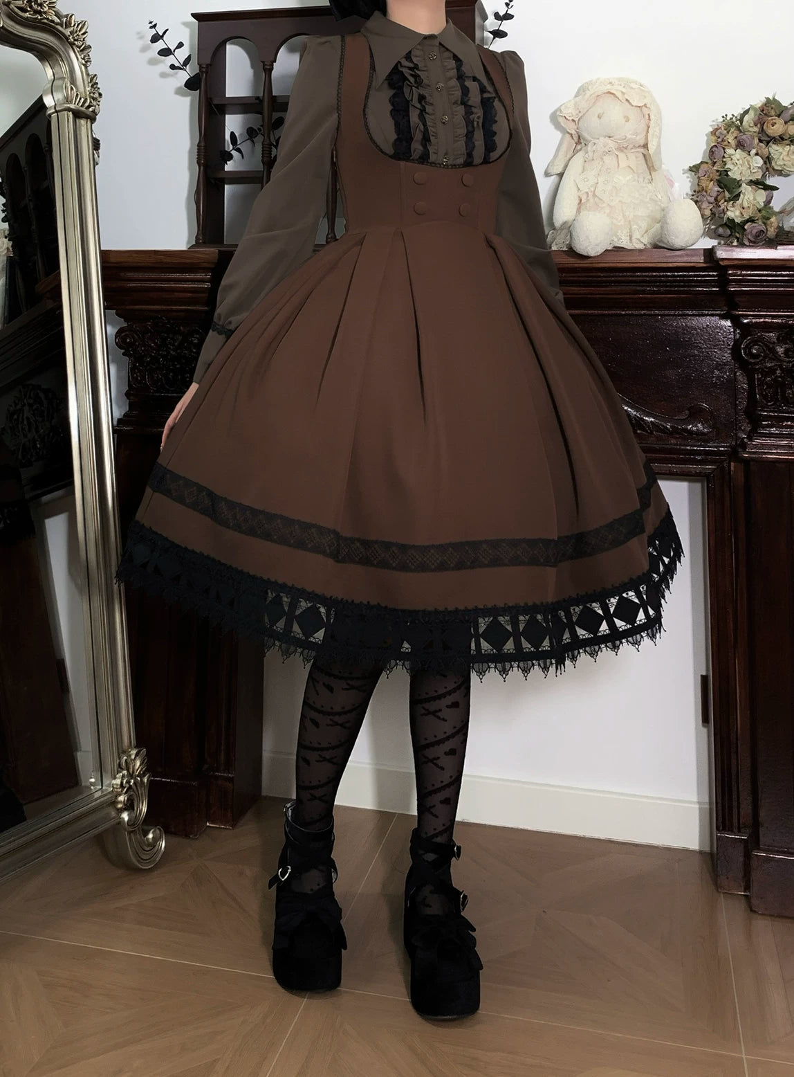 Serenade - Bust-Supporting Elegant Lolita JSK Dress, Three Length Styles