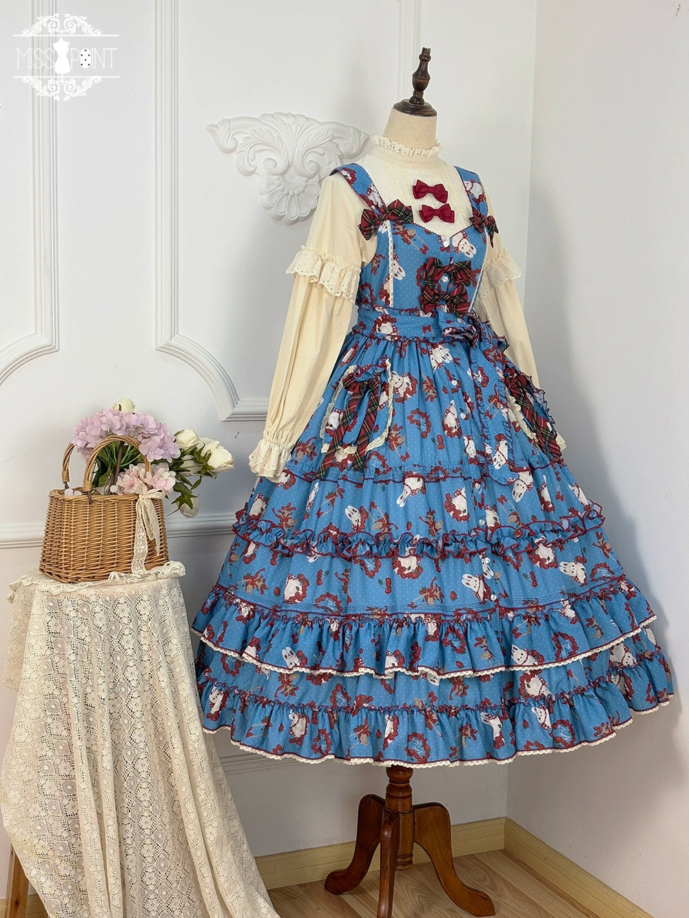 Miss Point - Forest Berry Bunny - Sweet Lolita JSK Elegant Bunny Print Dress 41972:721072