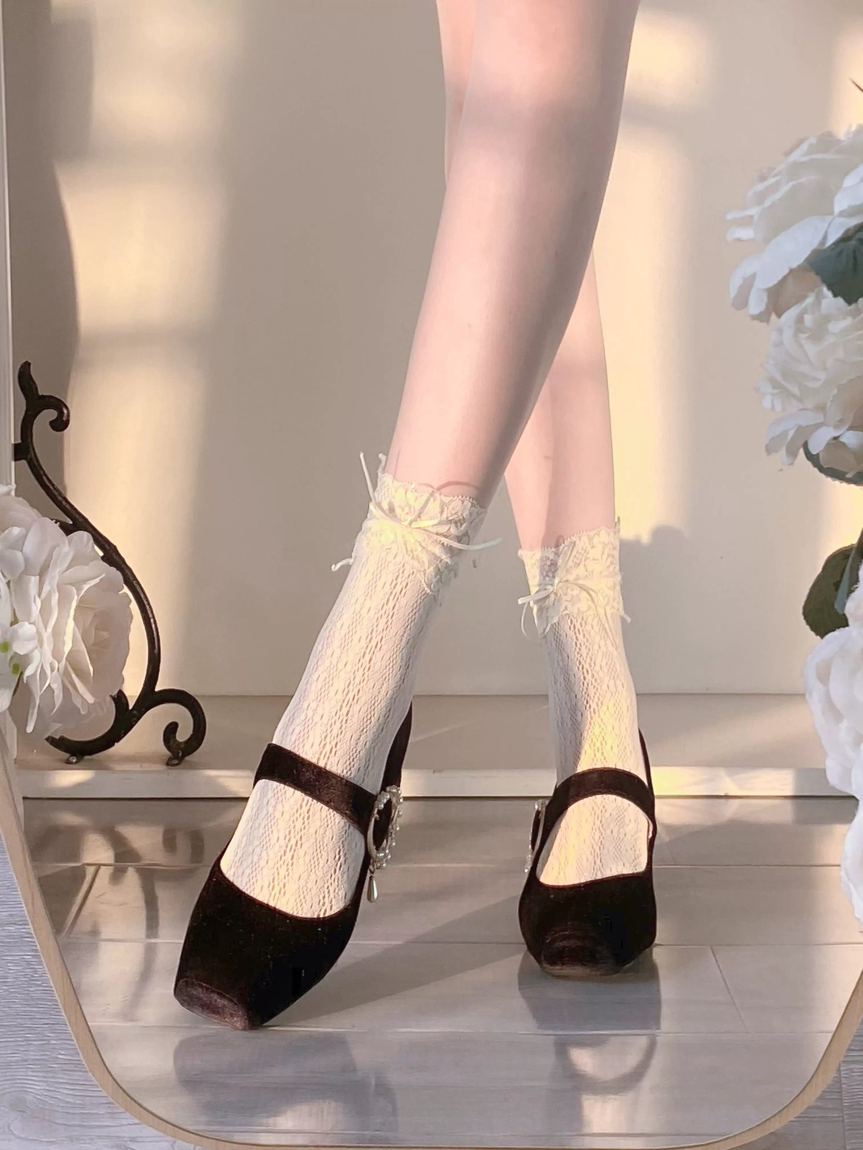 Pure tea for dream~Angel Velvet~Sweet Lolita Shoes Mid-heel Velvet Shoes 32816:394200