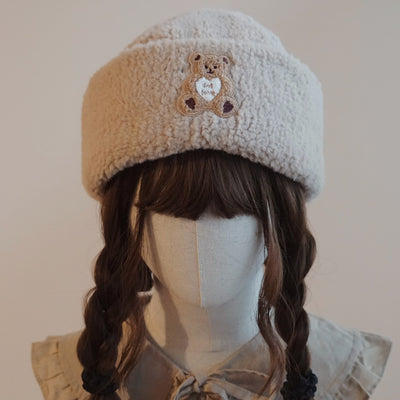 (BFM)Besozealous~Winter Lolita Hat Bear Ears Hooded Hat M (56-58cm) Khaki Landlord Hat 