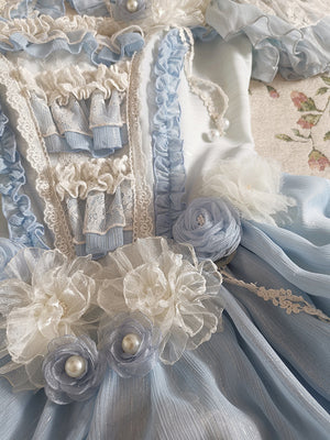 Henrietta~Look for Butterflies~Elegant Lolita Princess Dress Multicolor Custom Size 0 light blue+sky blue(extended) 