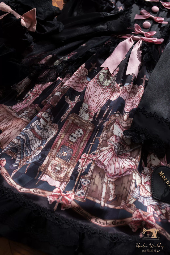 Uncle Wall Original~Missing Lamb Case~Gothic Lolita Dress Set with Sheep Prints 42971:760829