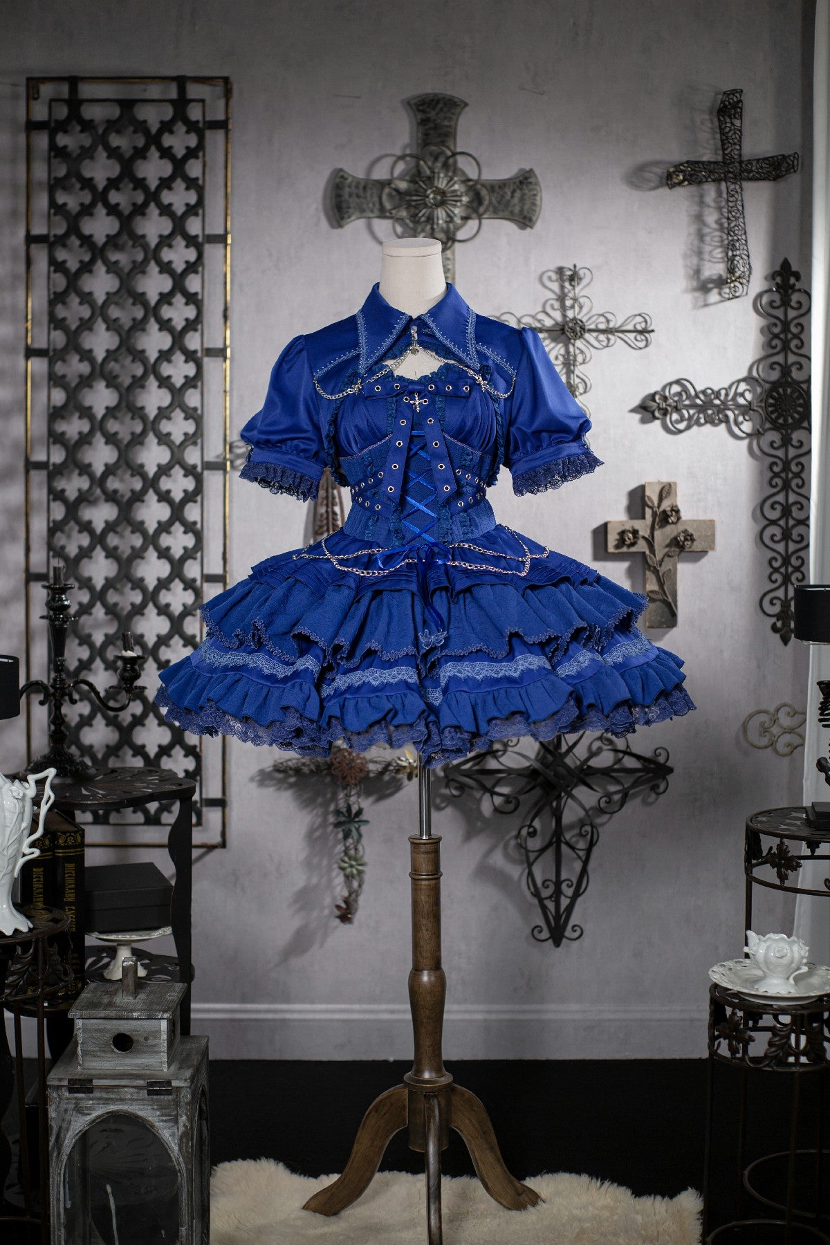OCELOT - Contract Cross - Gothic and Elegant Lolita JSK S blue (JSK only)