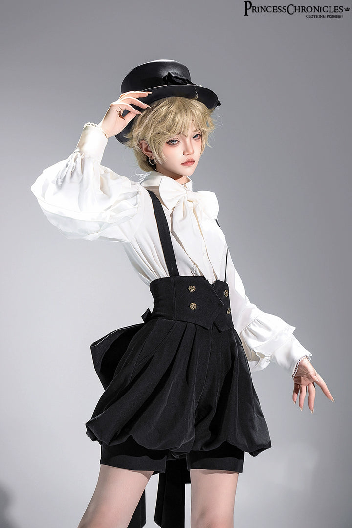 Princess Chronicles~Doll~Black Ouji Lolita Hat Retro Prince Bowler Hat   