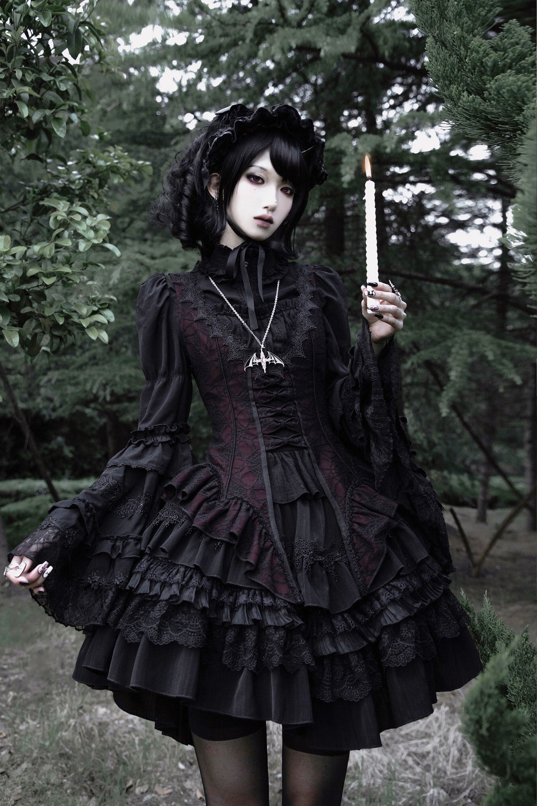 (BFM)Lilizi~Crumbled Gift~Gothic Lolita Bodice Black Skirt Set   