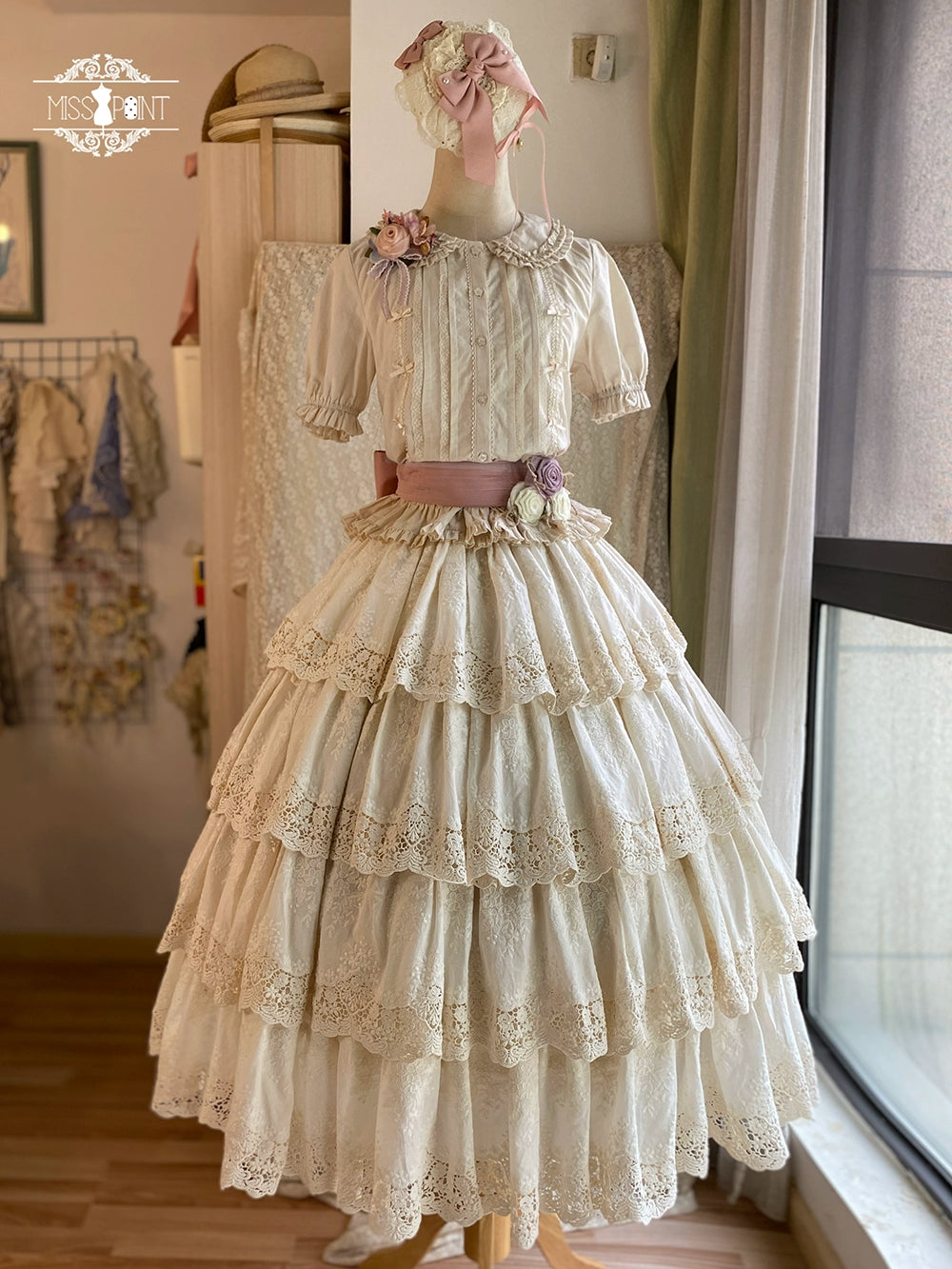 Miss Point - Forest Waltz - Classic Lolita Blouse & Multi-Tiered Ruffles SK 44233:800010