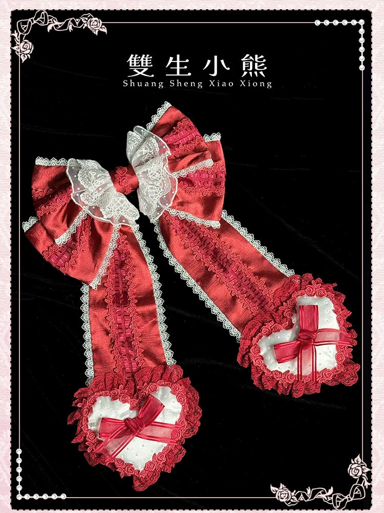 Shuang Sheng Xiao Xiong - Heart of Love - Lace Sweet Lolita Accessory Set 44308:803592