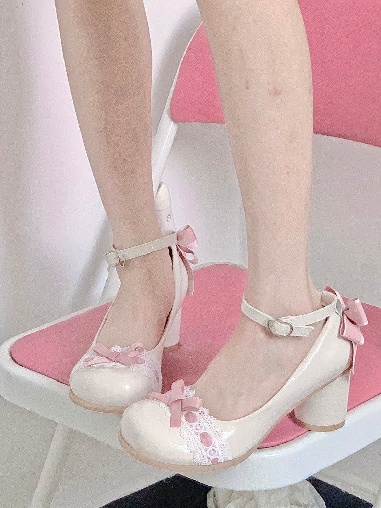 (Buyforme)Dandan~Daydream~Alice Lolita Shoes with Mid Heels 35 korea pink (half size smaller than standard size) 
