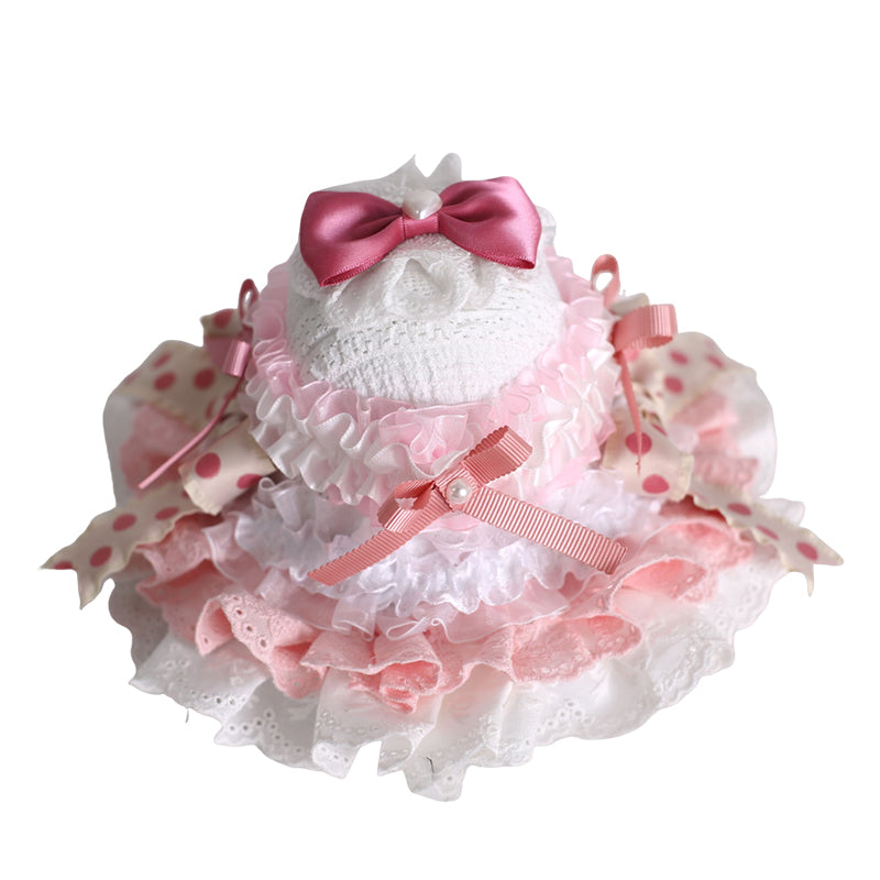 Xiaogui - Sweet Lolita Mini Top Hat with Double-layered Cake Shape Top Hat