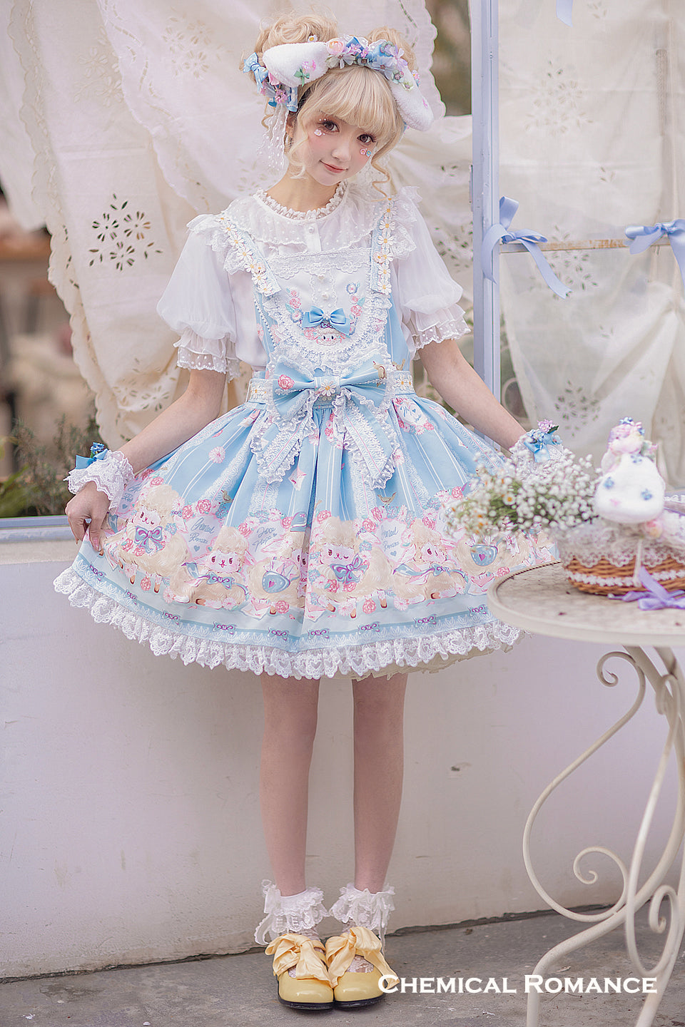 Chemical Romance~Lamb Postman~Sweet Lolita Printed Salopette   