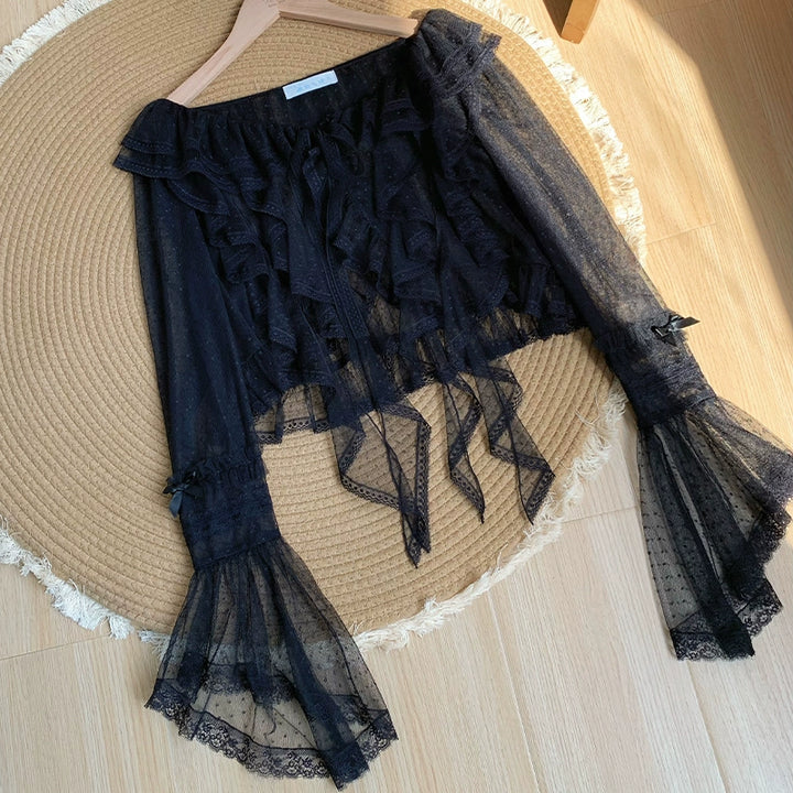 With PUJI~Letters and Poetry~Summer Classic Lolita Tulle Lace Bolero with Multi-Color