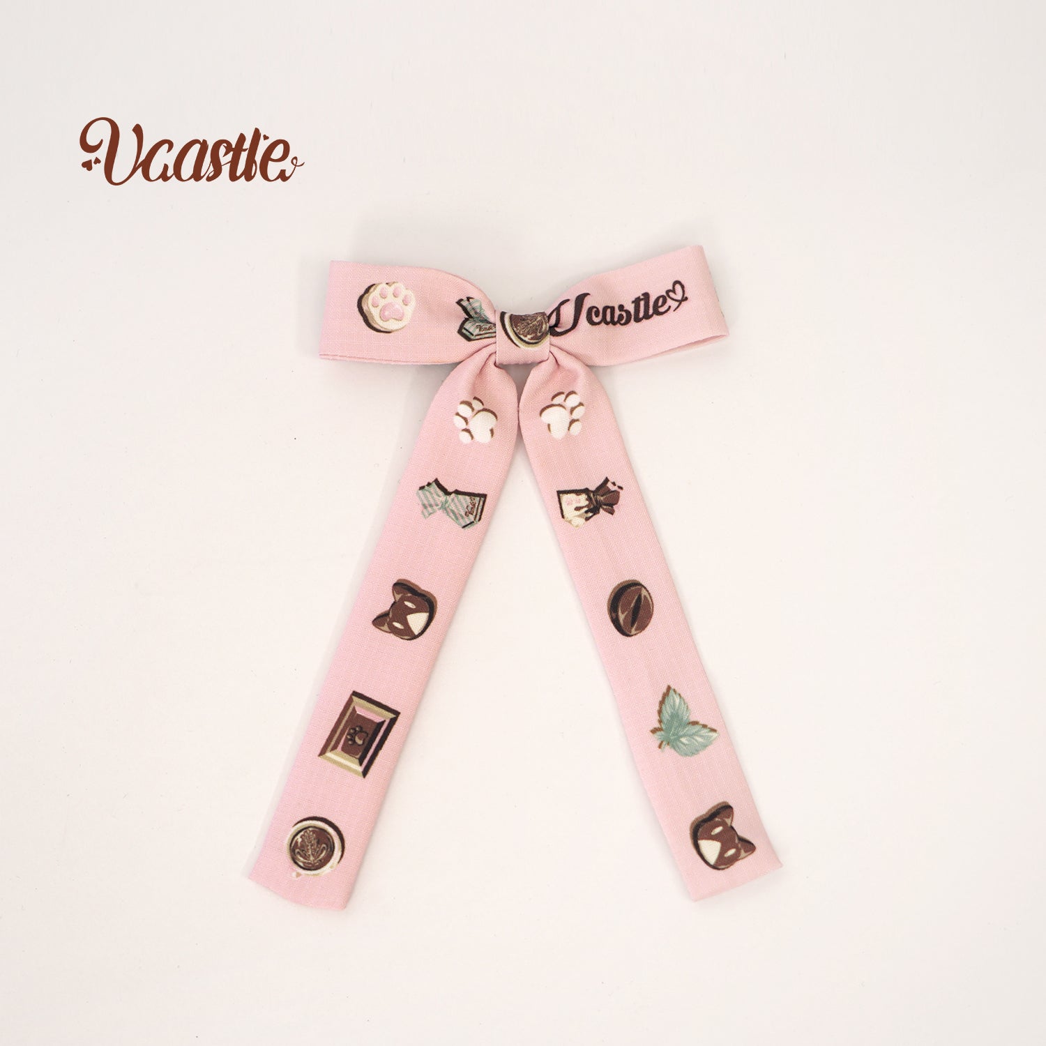 Vcastle~Mocha Chocolate~Kawaii Lolita Accessory Multicolors a pink long-tailed bow hair clip 19784:306790