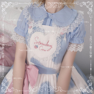 MIST~Sweet Lolita Golilla Short Sleeve Shirt S milk blue 