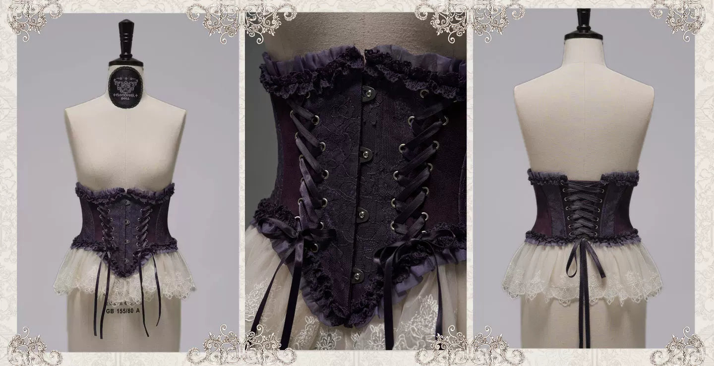 Clockwork Doll - Gothic Lolita Printed Dress, Lace & Bows 45186:839332