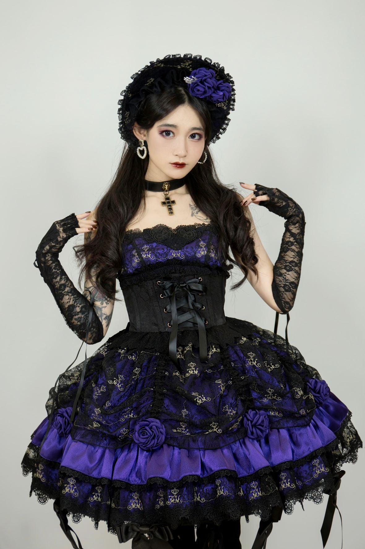 Angels Heart~Halloween Gothic Lolita Lace JSK Set   