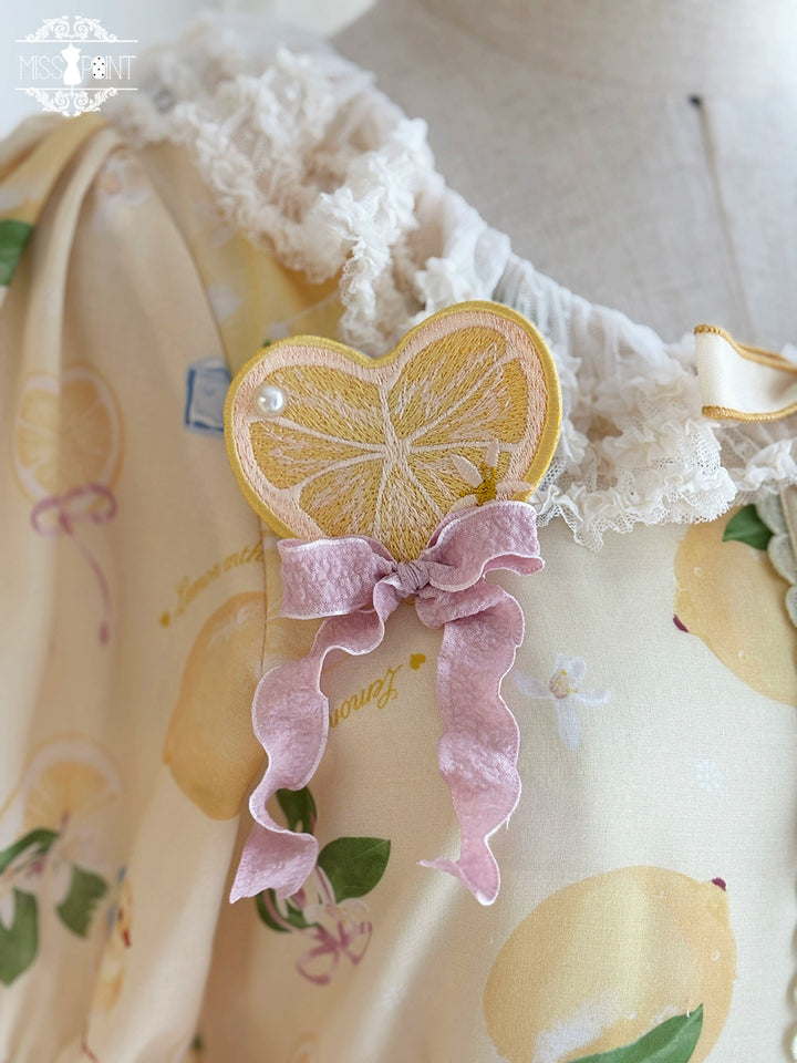 Miss Point~Lemon Chick~Country Lolita Accessories With Openwork Straw Hat 42983:760445