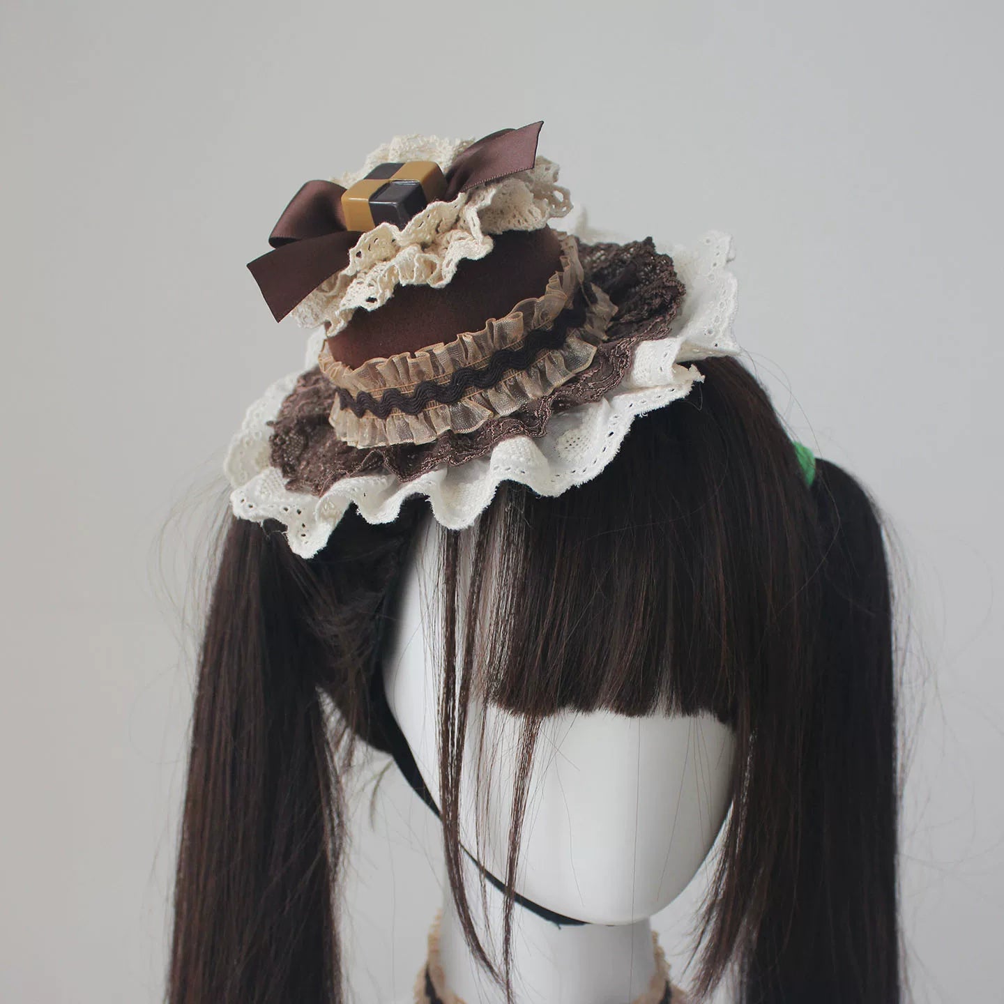 Chocolate Brown Kawaii Lolita Headdress & Choker Set 45845:864843