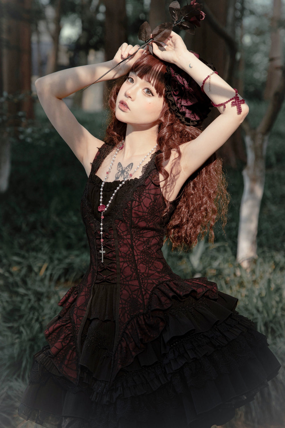(BFM)Lilizi~Crumbled Gift~Gothic Lolita Bodice Black Skirt Set 37318:556432