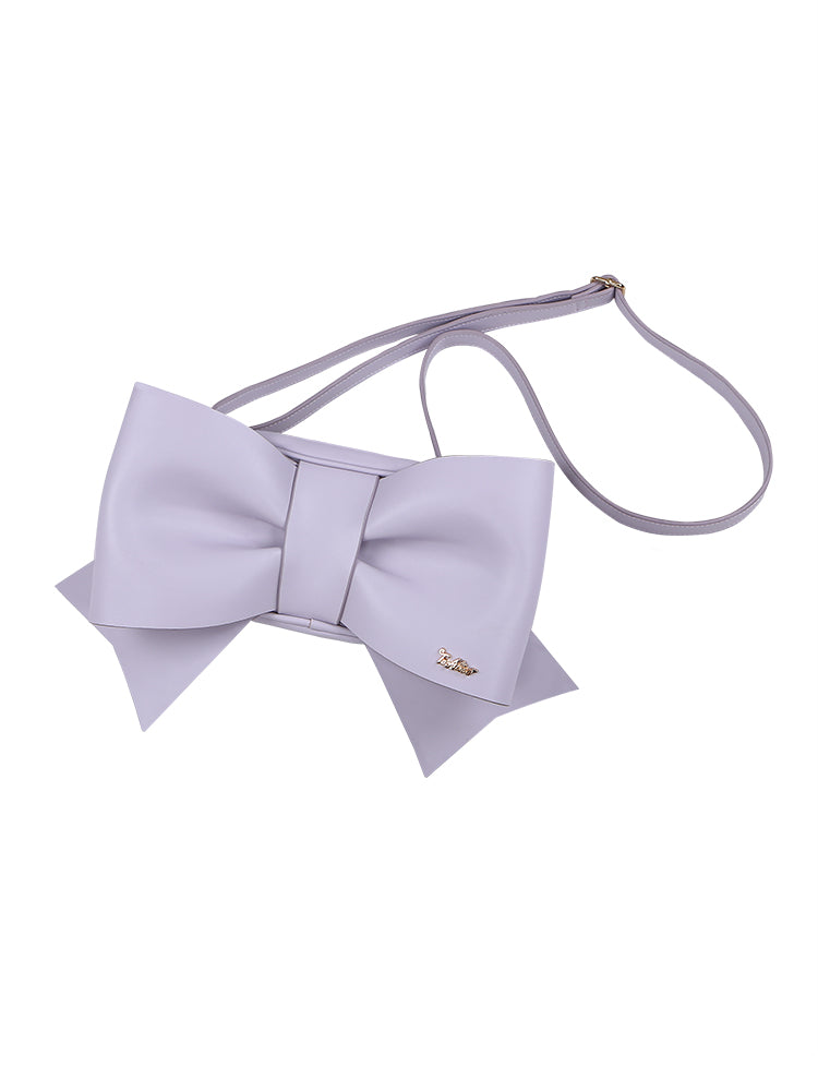 To Alice~Cute 3D Bow Lolita Bag Pearl Crossbody Handbag Light purple  