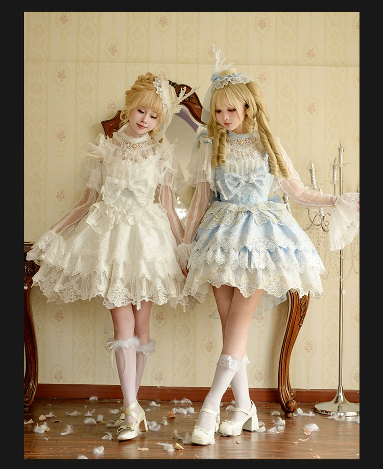 Mewroco~Peacock Feather~Sweet Wedding Lolita JSK Dress Set   