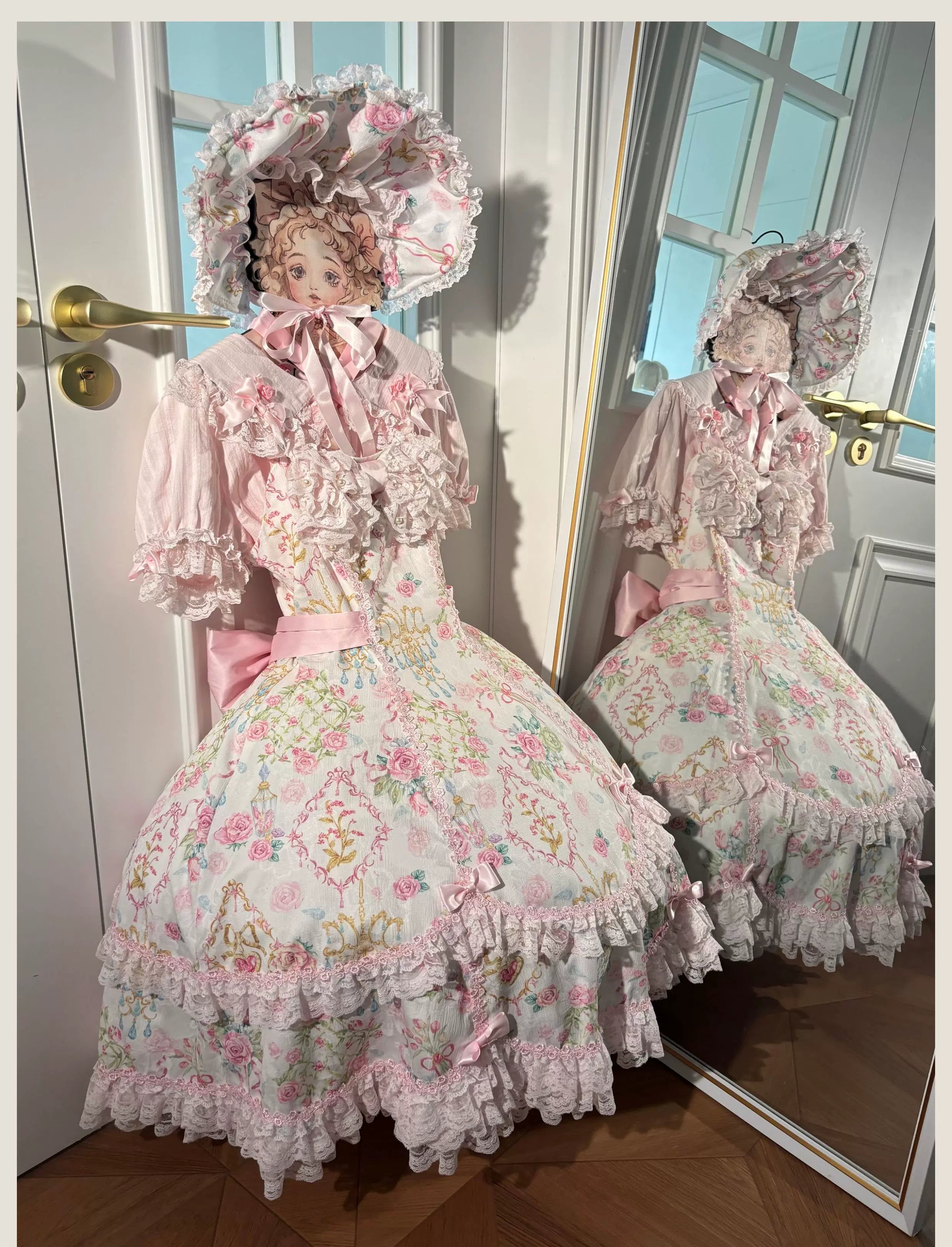 Old School Lolita Peter Pan Collar Blouse with Lace 45504:851205