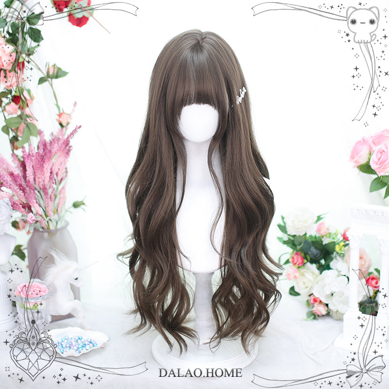 Dalao~Daily Lolita Wig Long Curly Various Styles Ins KOL Wig 2597 Hazelnut Grey Bun  