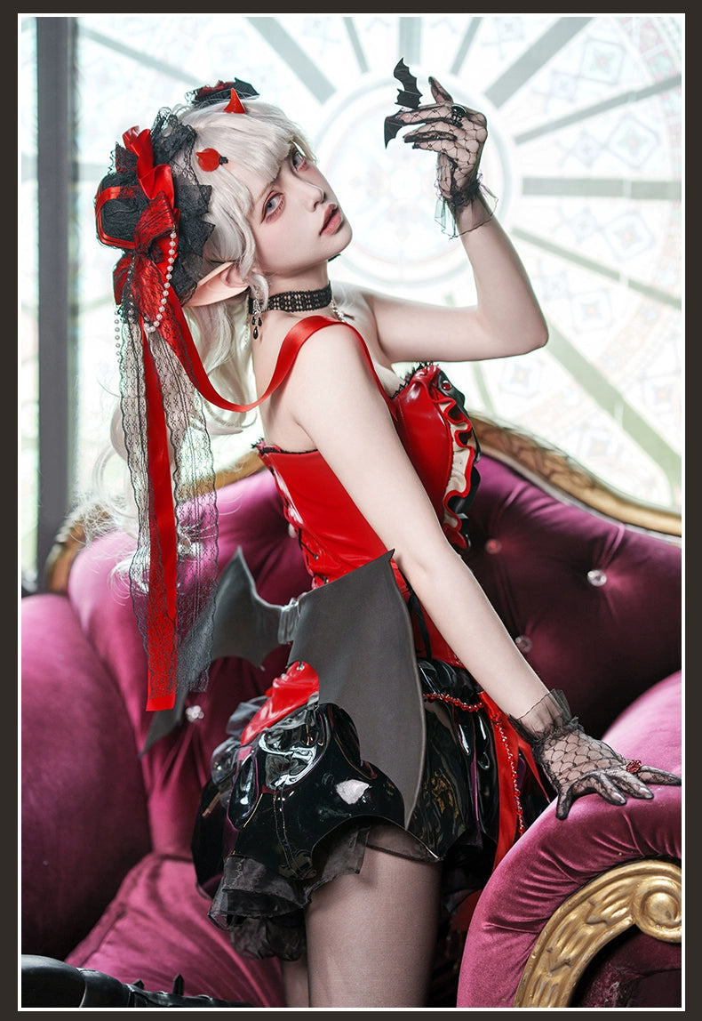 Signorina~Daydreamer~Gothic Lolita Shorts Set Lolita Fishbone Corset S PU Wings 