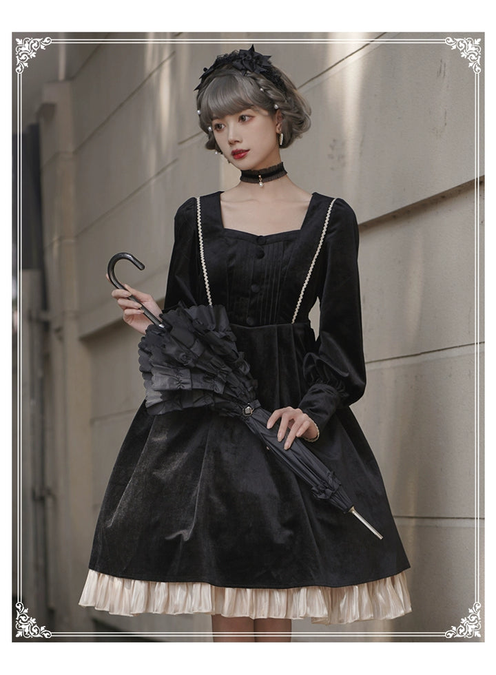 (BFM)YingLuoFu~College Style Lolita Cape Gold Embroidery Cloak Set   