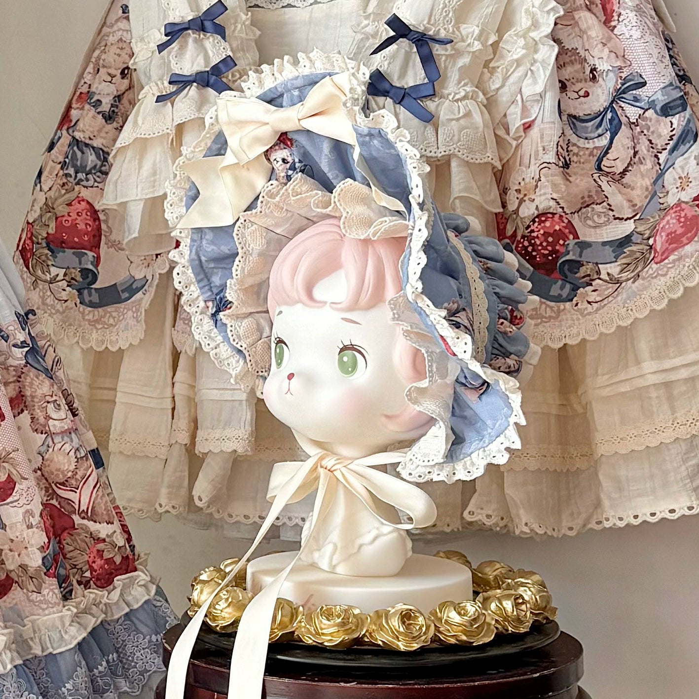 Honey Machine - Sweetheart Rabbit Berry - Country Lolita JSK & OP Dress Suit 44133:796190