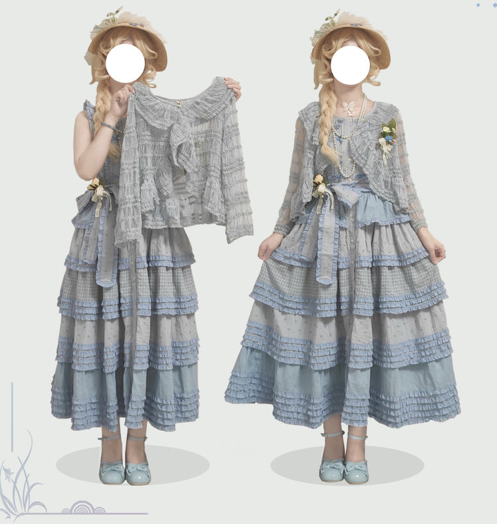 Miss Point~Garden Sunflower~Country Lolita JSK Five-Tiered Open Front Dress 42509:742409