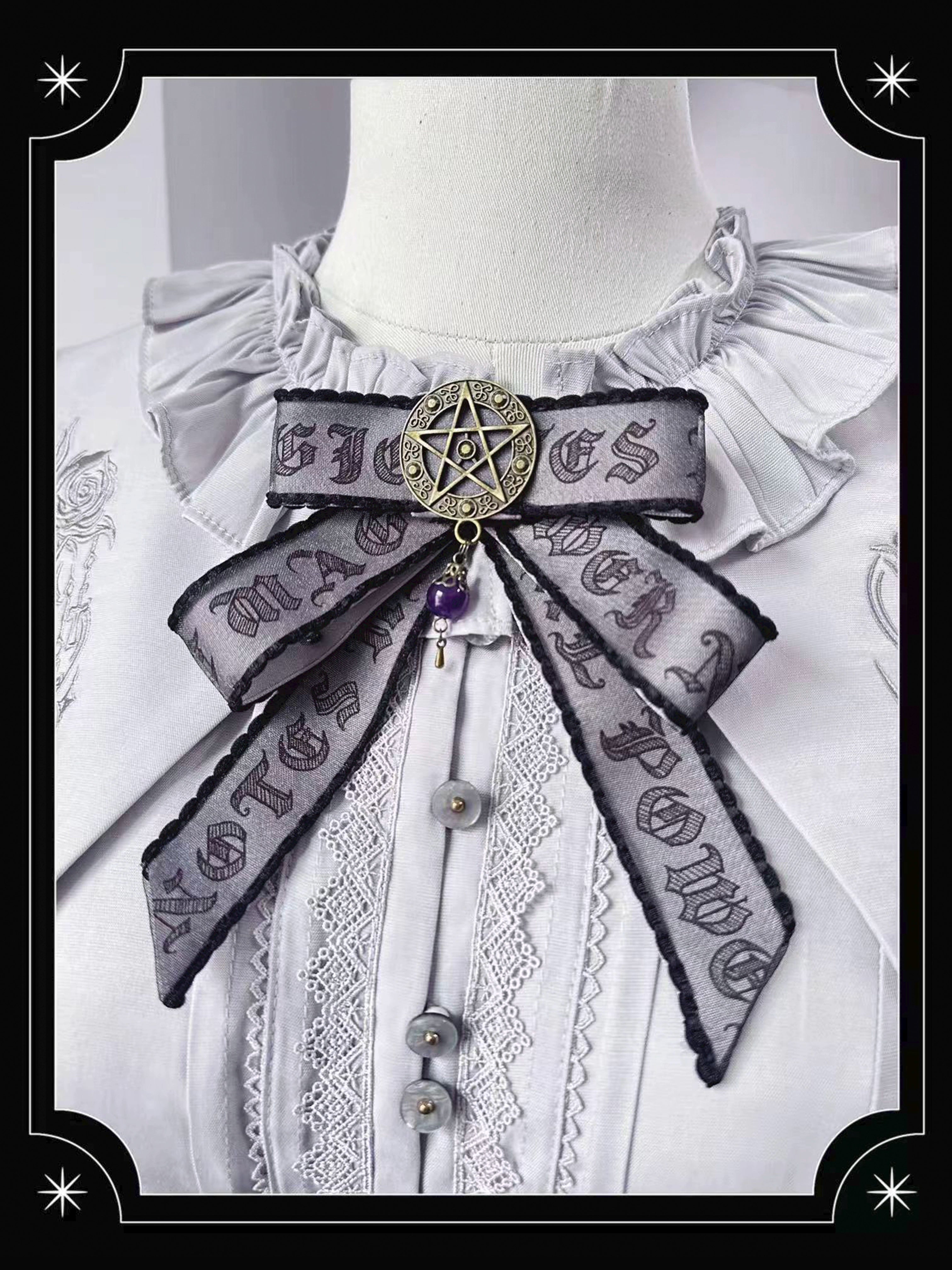 Chris House Lolita - Witch Notes - Gothic Loliat Embroidered Dress Suit, Cross and Rose Print 44096:795002