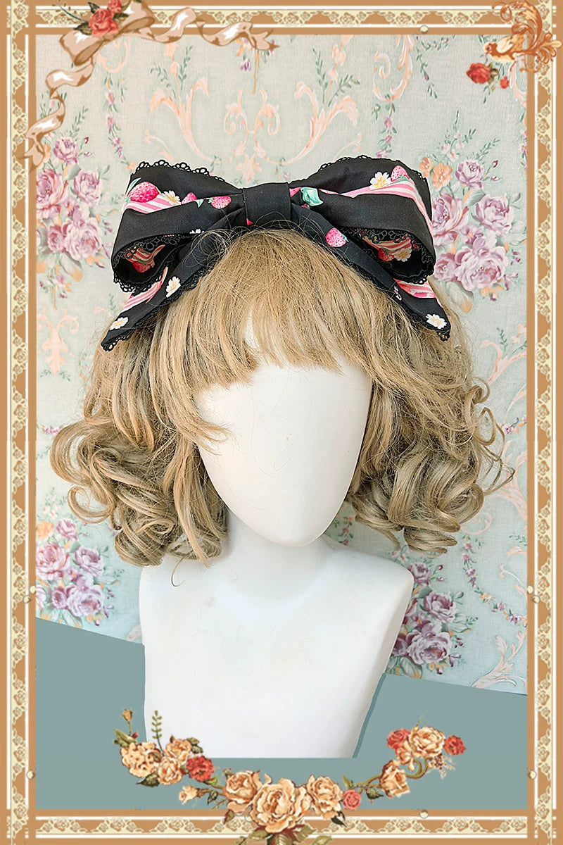 Strawberry Chef - Printed Old School Lolita Dress, Detachable Bows (M) / L M S XL) 44505:810365