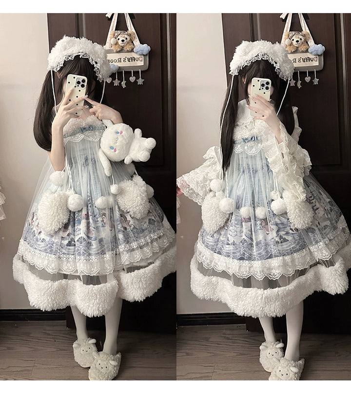 Spireme Cat~Penguin Snow Treasure~Kawaii Lolita JSK Penguin Printing Winter Dress   