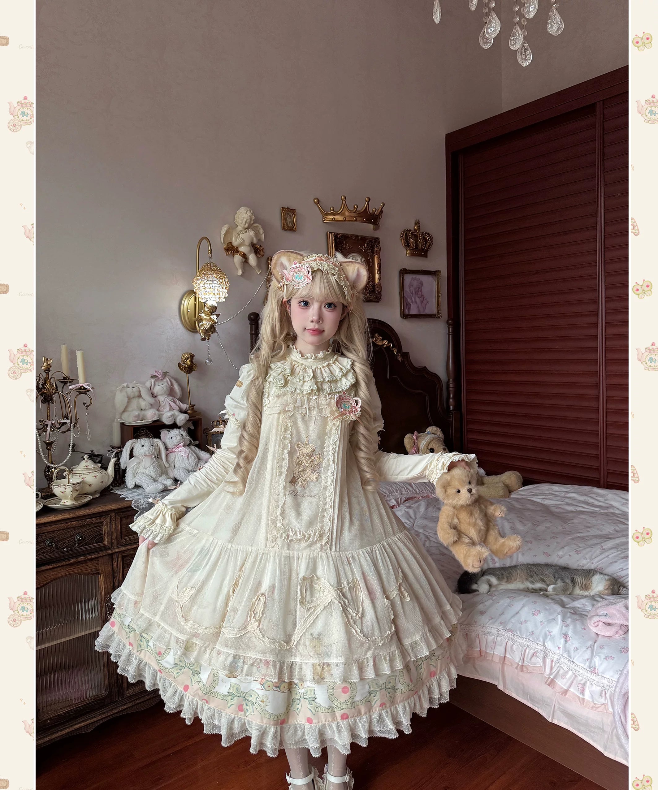 Toy Box - Doll-like Kawaii Lolita OP Dress, Toys Print 44494:812820